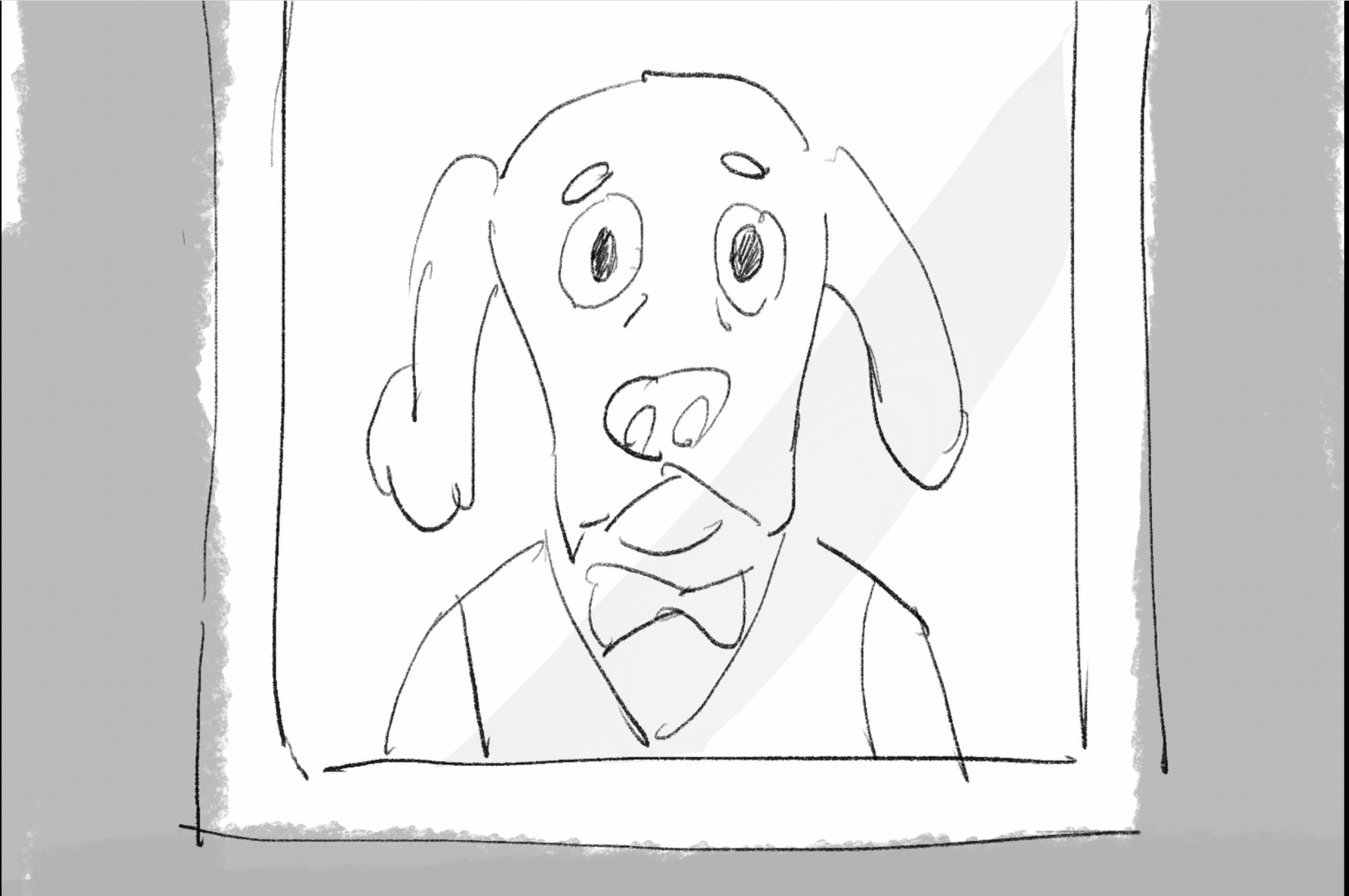 Storyboard sketch of Gary