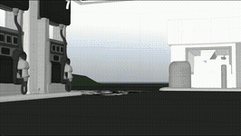 Looping clip of the layout and rough animation pass